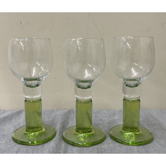Bormioli Rocco Limoncino Liquor Shot Glasses Cordial Green Stemmed (QTY 3) Chrty - Picture 4 of 9